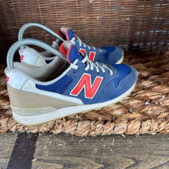 New Balance Shoes - New Balance WL696HG Retro Running Sneakers 696 Suede Red White Blue Size 6 B